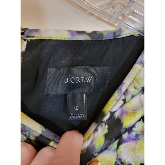 J. Crew Women's Floral Print Fit & Flare Dress Cap Sleeve Multicolor Size 10 - Picture 4 of 7
